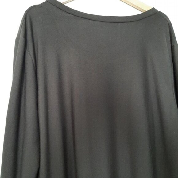LILY by Firmiana Stretchy Drop Waist Long Sleeve Scoop Neck Dress Black Sz 3X - Picture 15 of 16